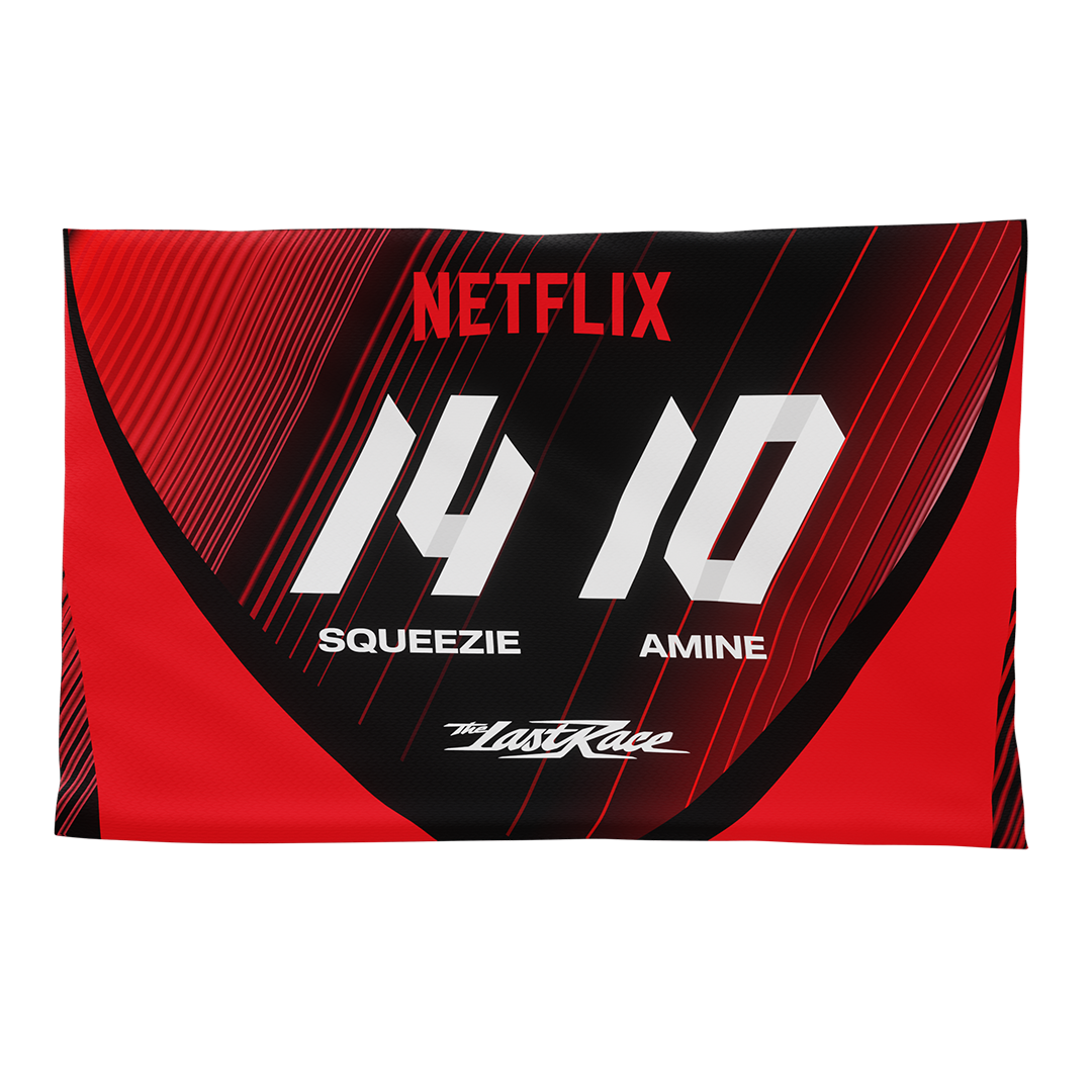 Écurie Netflix - SQUEEZIE / AMINE - Pack maillot / casquette / drapeau / stickers